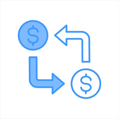 Money Exchange Blue Icon