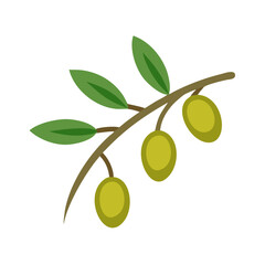 Minimalist olive branch illustration against black background