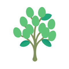 Stylized single tree illustration in simple flat design