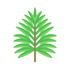 Simple flat illustration of a green fir tree