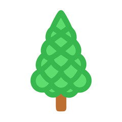Stylized Green Tree Icon on Black Background