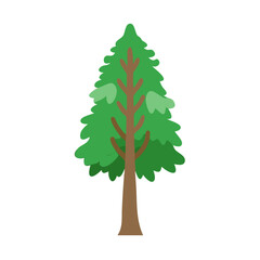 Stylized cartoon tree on a black background