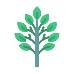 Flat design tree illustration against black background