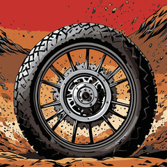 Obraz premium tire illustration for graphic design needs