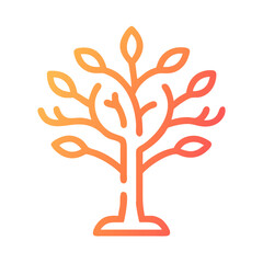 Abstract Tree Icon with Gradient in Minimalist Style