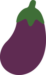 flat vector illustration of a n eggplant