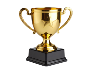  Minimalist Golden Trophy with Star Silhouette Cutout, Flat Lay Composition