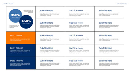 Infographic of Business Performance Metrics and Growth Strategies with Statistics and Data Visualization Elements for presentations diagram, process, chart workflow, banner layout, info graph concept