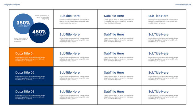 Infographic of Business Performance Metrics and Growth Strategies with Statistics and Data Visualization Elements for presentations diagram, process, chart workflow, banner layout, info graph concept