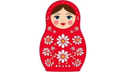 Red nesting doll with floral design