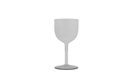 3D Render a white wine glass sitting on top of a table