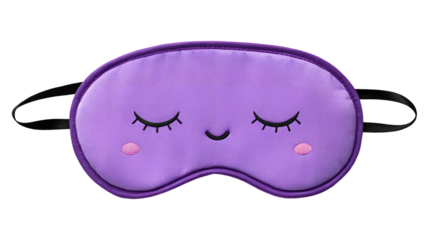 Cute purple sleep mask isolated on transparent background
