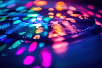 Vibrant colours radiate from a rotating disc.