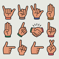Fototapeta premium Diverse hand gestures signify communication, agreement, and positive vibes