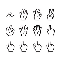 Obraz premium Dynamic gesture icons for modern communication and digital interaction