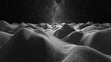 Digital Space Landscape With Stars