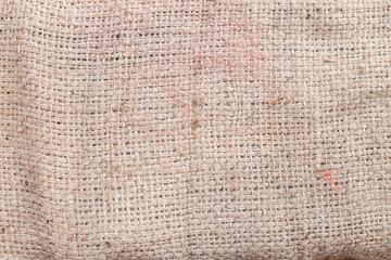 Close Up Of Sack Cloth Fabric Texture Brown Retro Surface