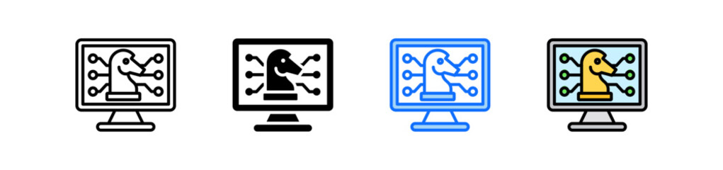 Digital Strategy Icon Set Multiple Style Collection