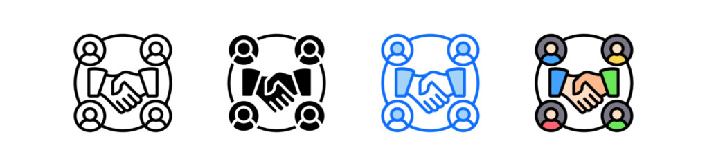Collaboration Icon Set Multiple Style Collection
