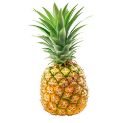 Obraz premium Fresh Pineapple with green leaves, clipping path isolate on transparency background