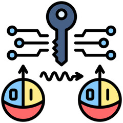 Quantum Key Distribution Icon