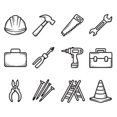 Fototapeta premium Essential tools for construction and DIY projects, perfect for any builder