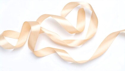 Beige ribbon art on white