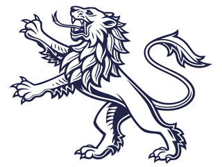 Obraz premium heraldic lion vector illustration