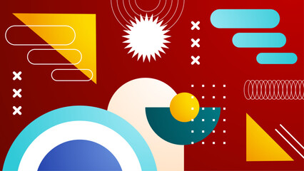 Abstract geometric shapes in vibrant colors suitable for modern and dynamic graphic design projects, backgrounds, print materials, and web design.