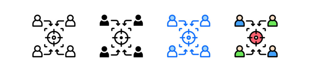 Targeting Icon Set Multiple Style Collection