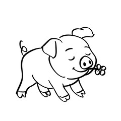Cute Baby Pig Sitting – Coloring Sheet