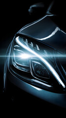 Innovative Xenon Car Light Emitting Futuristic Bluish Glow in Dark Setting