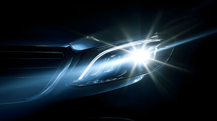 Innovative Xenon Car Light Emitting Futuristic Bluish Glow in Dark Setting