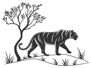 Obraz premium tiger on a white background
