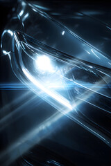 Innovative Xenon Car Light Emitting Futuristic Bluish Glow in Dark Setting