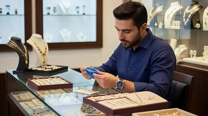Jewelry store employee polishing jewelry - Powered by Adobe