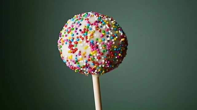 Colorful cake pop on a stick