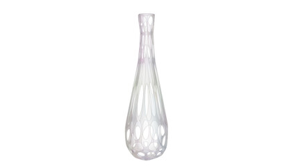 3D Render a clear vase with a long stem on a white background