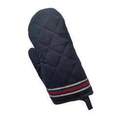 deep blue oven mitt on transparency background, PNG