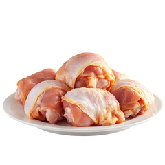 sliced ham isolated on white background