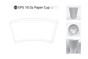 P2_46. 10 oz paper cup spread drawing. Please check as the shape and package specifications may vary depending on the printing machine.