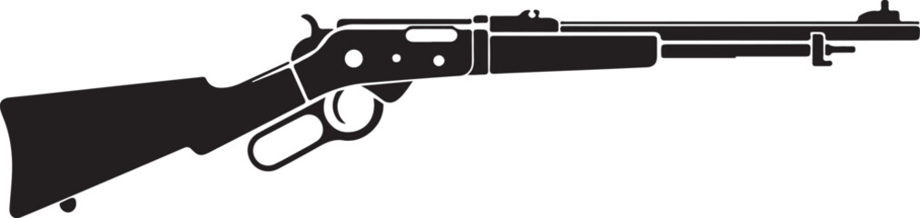 Assault rifle silhouette vector design without suppressor detailed illustration, assault rifle, rifle, weapon, military, silhouette, vector, gun, firearm, army, detailed, design, war, machine, danger