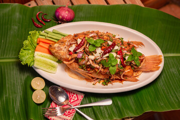 Thai style fried fish menu