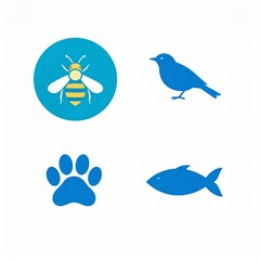 Fototapeta premium Wildlife Conservation Icon Set 