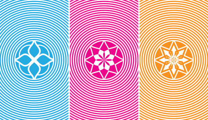 seamless abstract theme vertical background vector with three different patterns and colors for design elements