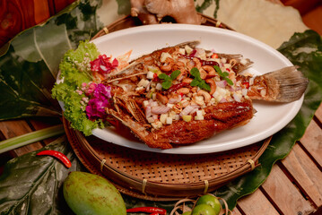 Thai style fried fish menu