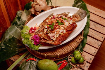 Thai style fried fish menu
