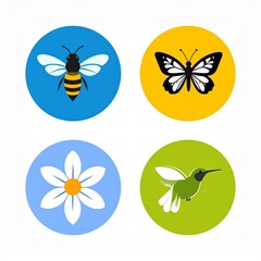 Protecting Pollinators Icon Set
