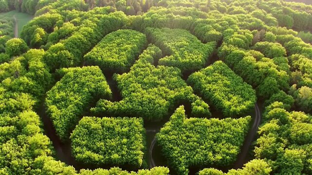 Green Recycle Symbol Forest Aerial View Environment Conservation Sustainability