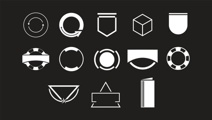 Brutalist abstract geometric shapes and grids. Brutal contemporary figure star oval spiral flower and other primitive elements.